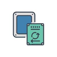 Cloud computing with data transfer and sync icon concept vector