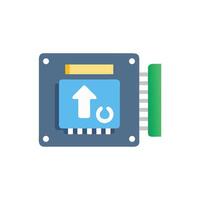 Illustration of microchip for data transfer or upgrade solution vector