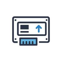 Solid state drive icon for data transfer application vector