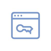 Website secured with key icon on White Background vector