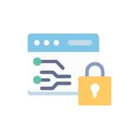 Secure website data protection with padlock and digital network vector