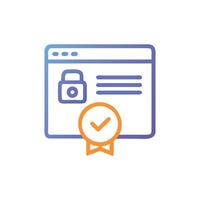 Website security confirmation icon with checkmark symbol vector