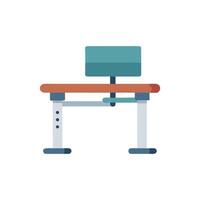 Illustration of adjustable desk with chair on White Background vector