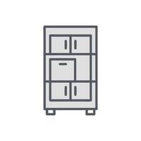 Simplified bookshelf icon isolated for design elements or visuals vector
