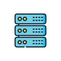 Three layer computer server rack on the White Background vector