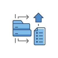 Data transfer folder and document upload concept flat design vector