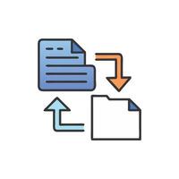 File transfer and exchange process with arrows infographic concept vector