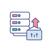 Data upload to server storage with arrows illustration vector
