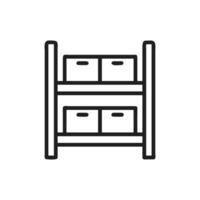 Minimalist shelves with storage boxes on White Background vector
