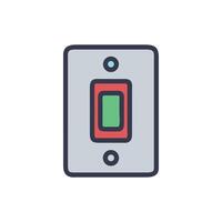 Isolated light switch illustration with modern design on White vector