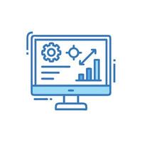 Data analytics on a monitor screen for business insights vector