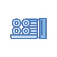 Blue Icon of Rolled Material Sheets, Abstract, Flat Style vector