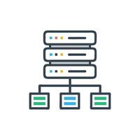 Data server network infrastructure diagram modern flat design style vector