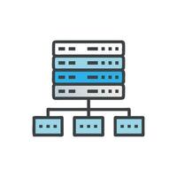 Illustration of a Network Server with Connected Devices vector