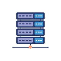 Simple Illustration of a Data Center Server Stack on White vector