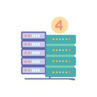Illustration of server racks depicting a level four infrastructure vector