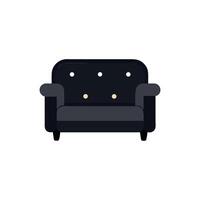 Minimalist dark grey sofa on White Background illustration vector