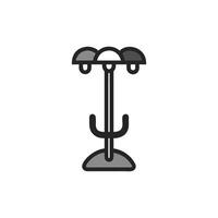 Minimalist grey coat rack icon on a White Background vector