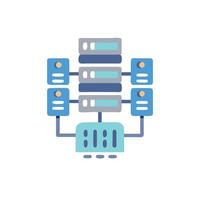 Stylized digital data server illustration on White Background vector