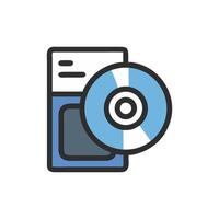 Computer server with CD icon illustration on White Background vector