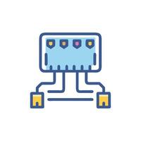 Colorful Flat Icon Illustrating Data Distribution Network Concept vector