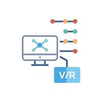 Virtual reality data network connection concept illustration design vector