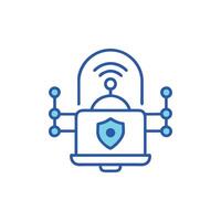 Cybersecurity Network Security Technology Flat Design Concept Illustration vector