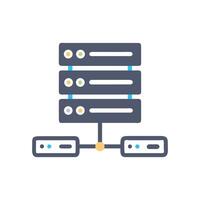 Stylized server rack icon illustration for data and networks vector