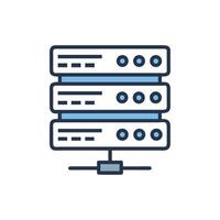 Simple flat icon servers on White backdrop for business vector