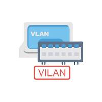 Flat illustration of Virtual LAN network technology concept vector