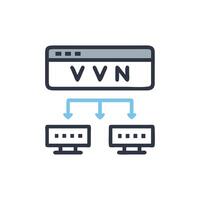 VPN Network Connection Diagram Illustration for Secure Data Transfer vector