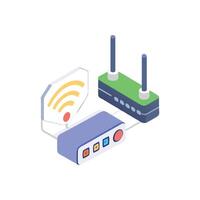 Isometric Wifi Router Illustration on White Background Studio Shot vector
