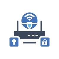 Secured wireless internet connection signal illustration on White Background vector