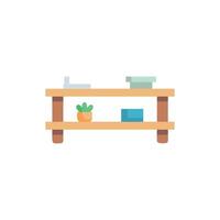 Minimalist shelf arrangement with decorative objects against White Background vector