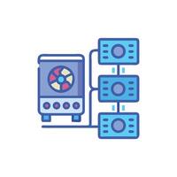 Isometric Data Server Illustration with Fan on White Background vector