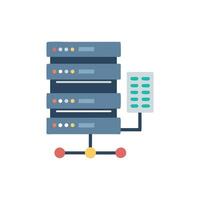 Isolated server rack with connection node on White Background vector