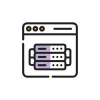 Data server visualization depicted in stylized graphic illustration vector