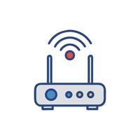 Stylized router illustration on White Background with strong outlines vector