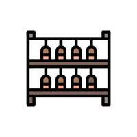 Minimalist shelf illustration with brown objects on White Background vector