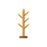 Minimalist coat rack illustration against a stark White Background vector
