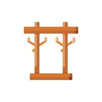 Wooden coat rack isolated on White studio background vector