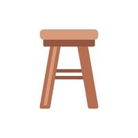 Minimalist wooden stool design on a White Background, isolated vector