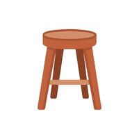 Illustration of simple wooden stool with White Background design vector