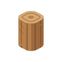 Isometric illustration of a tree trunk section on White Background vector
