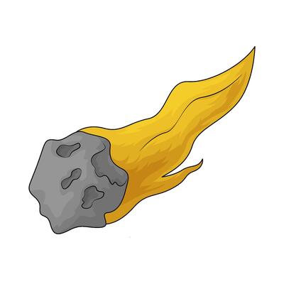 illustration of a burning meteor