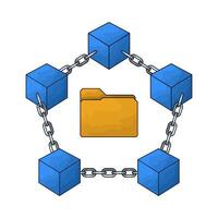 folder with blockchain vector