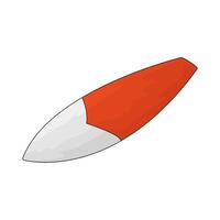 illustration of a red and white surfboard vector