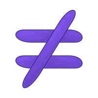 Math Symbol Not Equal vector