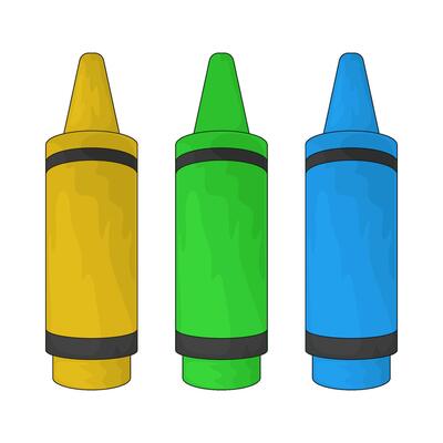 three crayon illustration