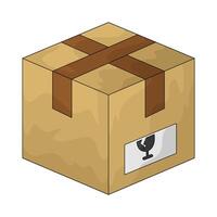 Delivery box with fragile label vector